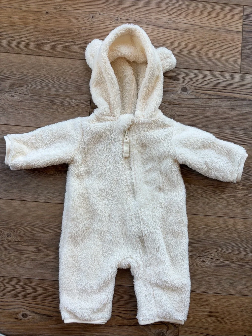 Hannah Anderson Cozy Cream Teddy Fleece One-Piece with Hood